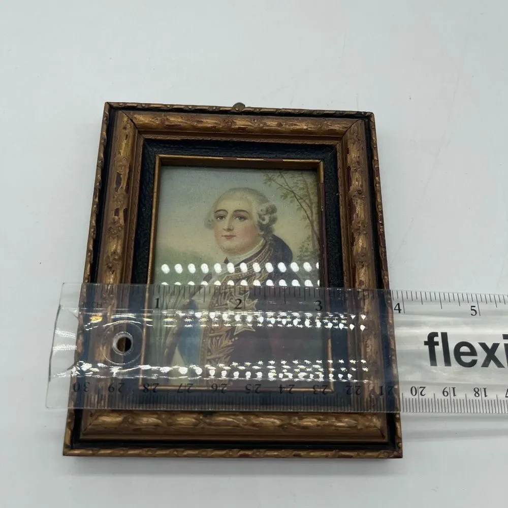 Antique Miniature King Louis XVI Portrait Vintage Art French Mini Portrait